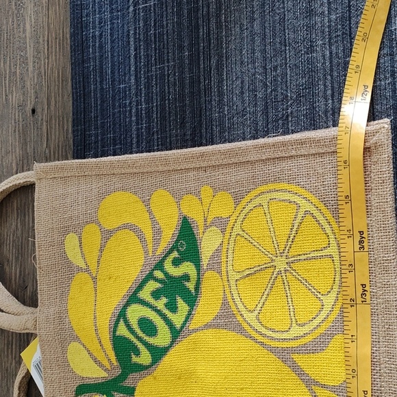 NEW Trader Joe's Lemon Jute Tote Bag SET 2 - Picture 5 of 10